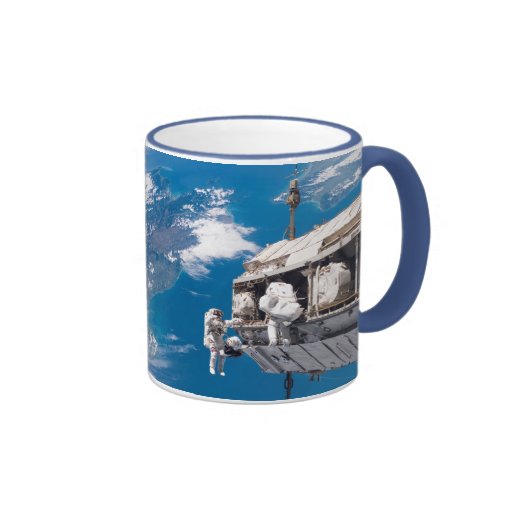 NASA Astronauts in Orbit Space Ship Mugs