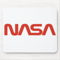 NASA Red Worm Logo Mouse Pads