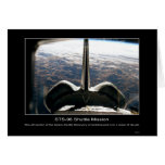 NASA Space Shuttle Discovery over a mass of clouds Greeting Card