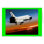 NASA SPACE SHUTTLE FLYING INTO COCOA BEACH CARD