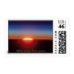 NASA sunset from space. postage
