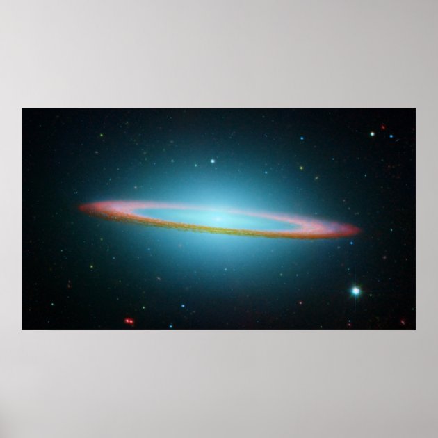 NASA - The Sombrero Galaxy In Infrared Light Poster | Zazzle