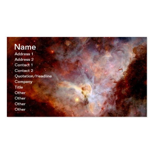 NASAs Carina Nebula Business Card (front side)