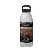 NASA's Curiosity Rover & No Cats On Mars Reusable Water Bottle