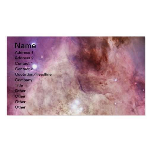 NASAs Orion Nebula Business Card Templates (front side)