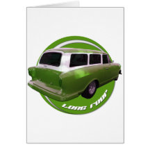 nash long roof green station wagon greeting cards