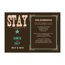 Nashville Accommodation Card:  Turquoise Custom Invites