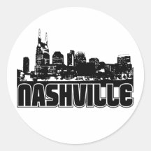 Nashville Skyline Round Sticker