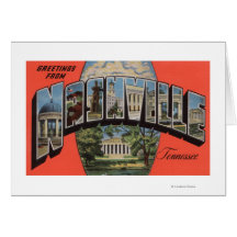 Nashville, Tennessee - Large Letter Scenes 2 Cards