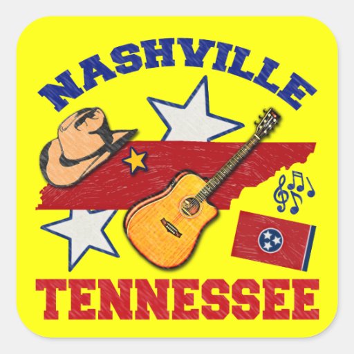 Nashville, Tennessee Square Sticker | Zazzle