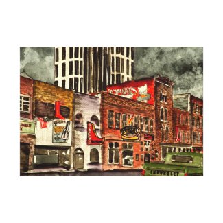 Nashville Tennessee TN downtown city buildings Gallery Wrap Canvas