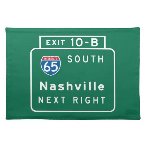 Nashville, TN Road Sign Placemat Zazzle