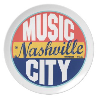 Nashville Vintage Label Party Plates