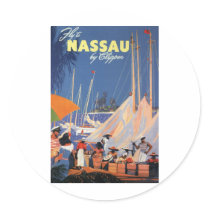 Nassau Bahamas Round Stickers