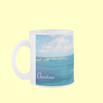 Nassau Harbor Personalized Frosted Mug mugs