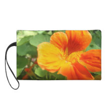 Nasturtium flower wristlet purse