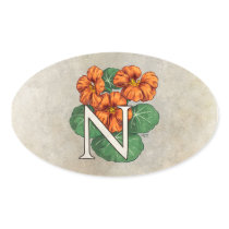Nasturtiums Flower Monogram stickers