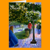 Natchitoches Thank You Card Green Purple Blue cards