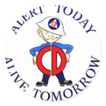 National Civil Defense Week Round Sticker
