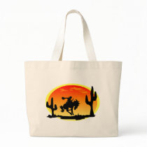 National Day of the Cowboy Bronco Silhouette Tote Bag