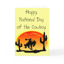 National Day of the Cowboy Bronco Silhouette Card