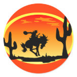 National Day of the Cowboy Bronco Silhouette stickers