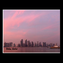 national day sunset a, Doha, Qatar postcards