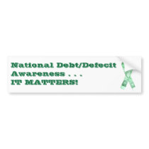 National Debt/Defecit Awareness Ribbon Bumper Sticker