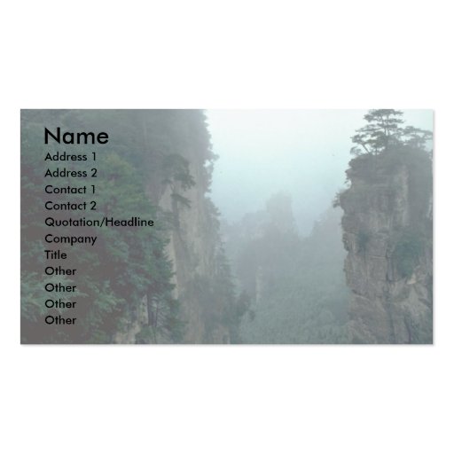 National forest park, Wuling Mountain, Hunan provi Business Card Templates (front side)