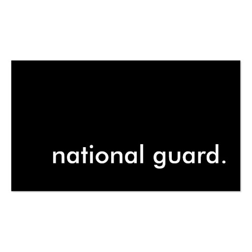 national guard. business card templates (front side)