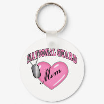 National Guard Mom Heart N Dog Tag keychains
