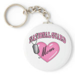 National Guard Mom Heart N Dog Tag Keychain