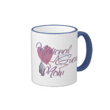 National Guard Mom Heart N Star Mugs