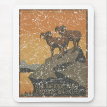 National Parks - Mt. Goats - distressed Mousepads