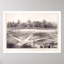 National Pastime Baseball 1866 Print