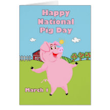 National Pig Day March 1st Cards