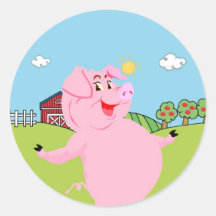 National Pig Day March 1st Round Stickers