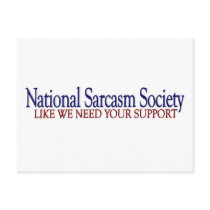 National Sarcasm Society Post Card