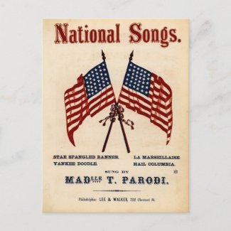 National Songs Vintage Sheet Music postcard