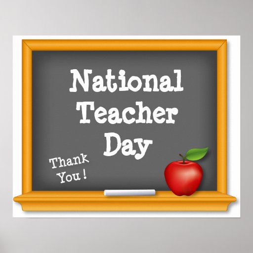 National Teacher Day Poster, Thank You! Poster Zazzle