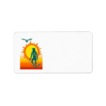 Native Aboriginal in front of a gold sun Personalized Address Labels