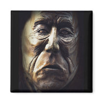 Native Aboriginal Woman Wood Carving Fridge Magnet