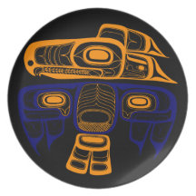 Native American Art: Tlingit thunderbird Dinner Plates