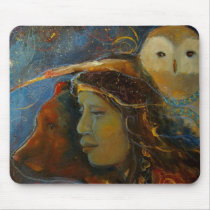 Native American Bear and Owl Animal Spirits mousepads by saltwatermoon Native American Bear and Owl Animal Spirits mousepads