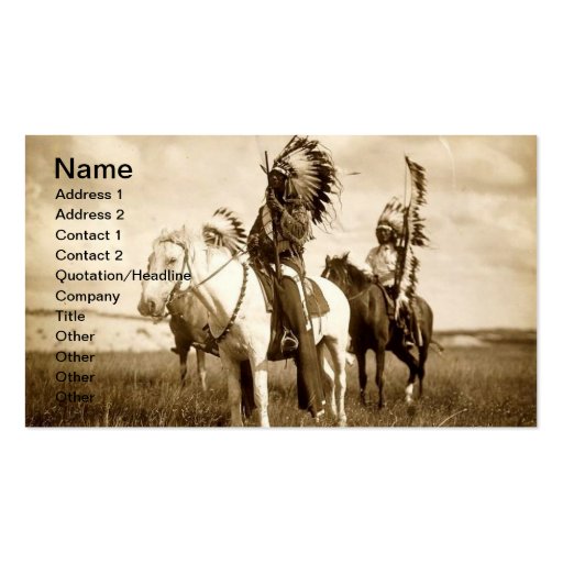 Native American Business Card (front side)