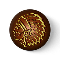 NATIVE AMERICAN CHIEF PINBACK BUTTON