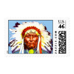 Native American Chief Postage Stamp