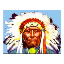 Native American Chief Postcard