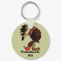 NATIVE AMERICAN CHIEF & TOMAHAWK IN HAND KEY CHAIN