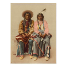 Native American Couple, 1899 Postcard